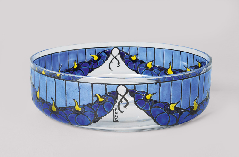 A french Art-Nouveau bowl with enamel ornament