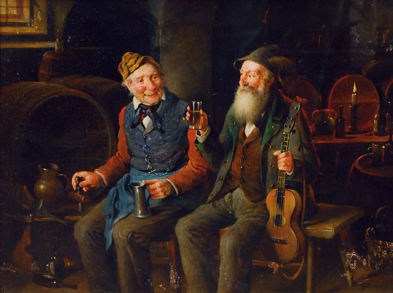 Pair of Paintings: Men Having a Good Time