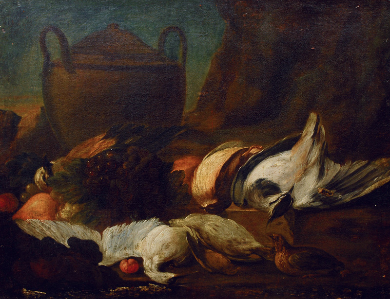 Jan Weenix, Umkreis - Paar Gemälde: Stillleben mit Vögeln und einem Hasen Paar Gemälde: Stillleben mit Vögeln und einem Hasen
