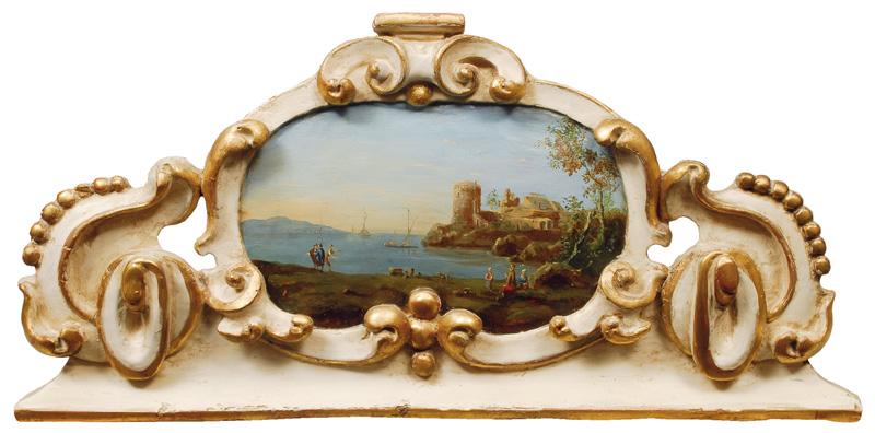 A Baroque cartridge with fine landscape painting