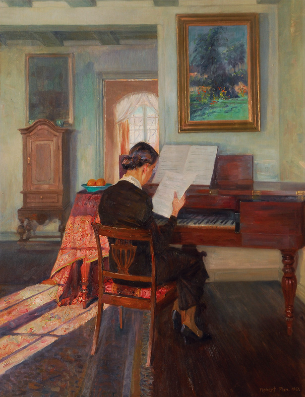 Woman in a sunlit Interior
