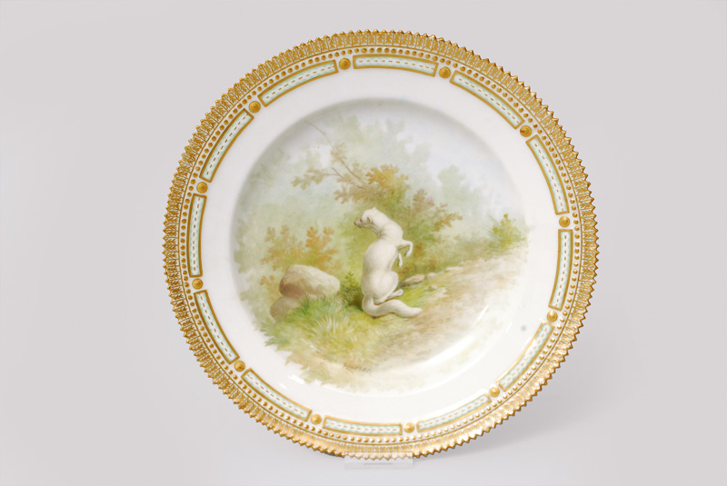 A 'flora danica' plate with fine ferret painting