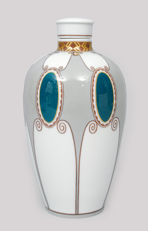 Jugendstil-Deckelvase mit ornamentalem Dekor