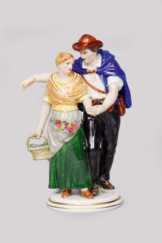 An Art Nouveau couple "Return from the field"