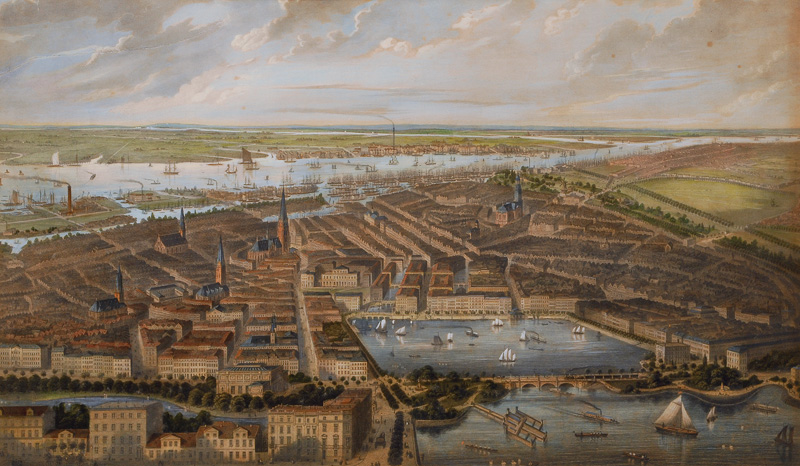 Panoramic View on Hamburg