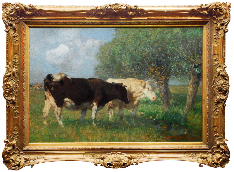 Zwei Rinder auf der Weide