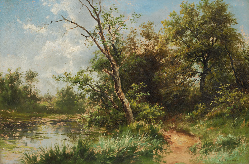 Zwei Gemälde: Landschaften am Hudson River