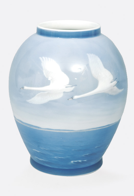 Jugendstil-Vase mit Wildgänse-Dekor