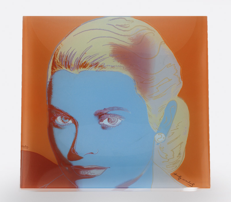 Quadratische Glasschale 'Portrait Grace Kelly' aus der Warhol-Collection