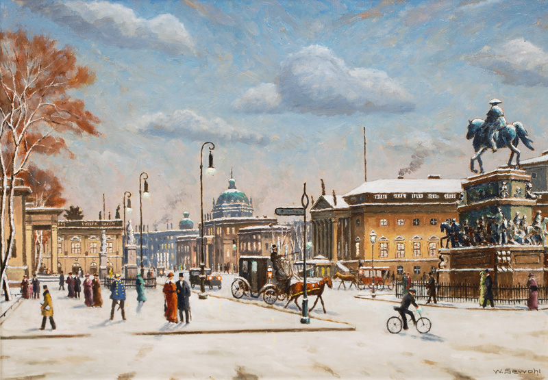 Winterliche Szene vor dem Berliner Stadtschloss