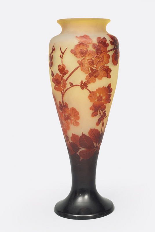 A cameo vase with cherry blossoms