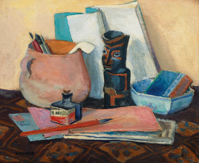 Still Life with African Figure