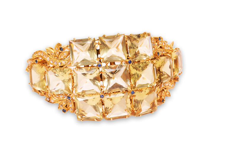 A magnificent citrine diamond bangle bracelet