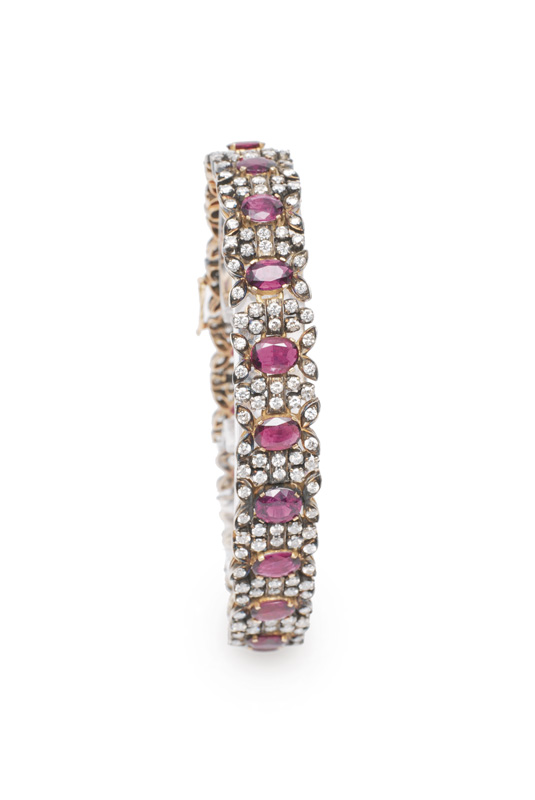 A fine ruby diamond bracelet