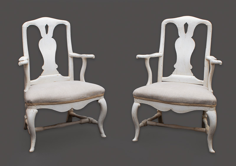 Paar gefasste Barock-Stühle