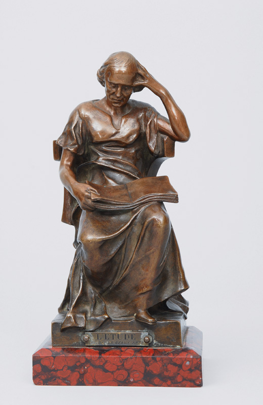 Henri Louis Levasseur - A bronze figure "L"Etude" A bronze figure "L"Etude"