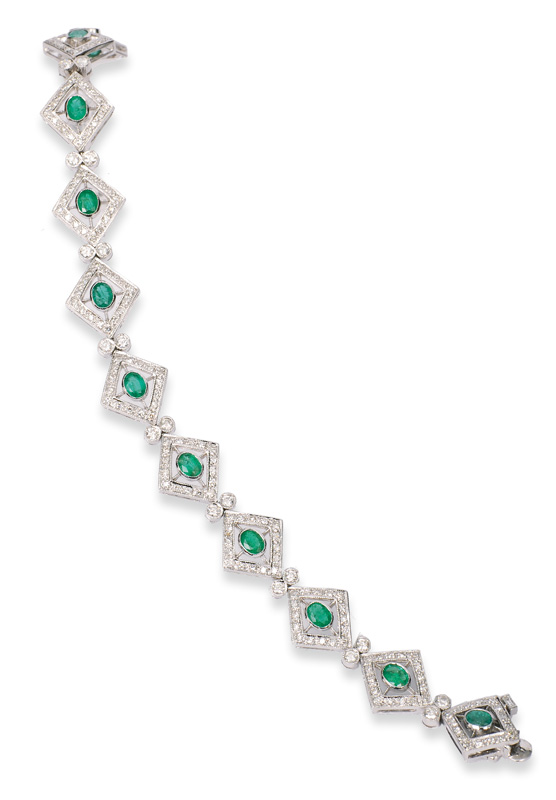 An emerald diamond bracelet