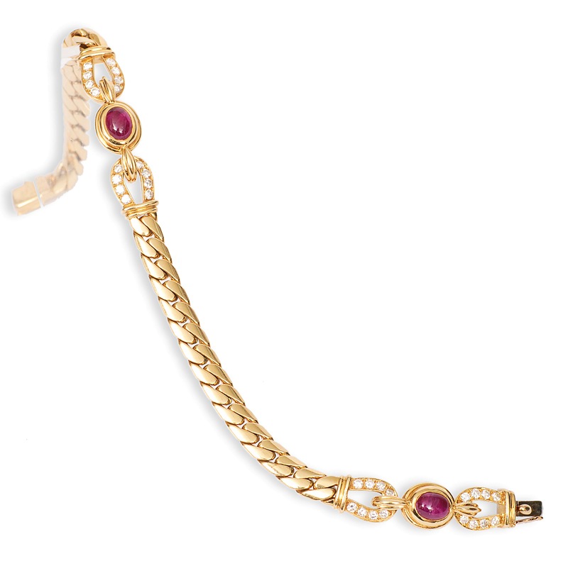 A petite ruby diamond bracelet by Cartier