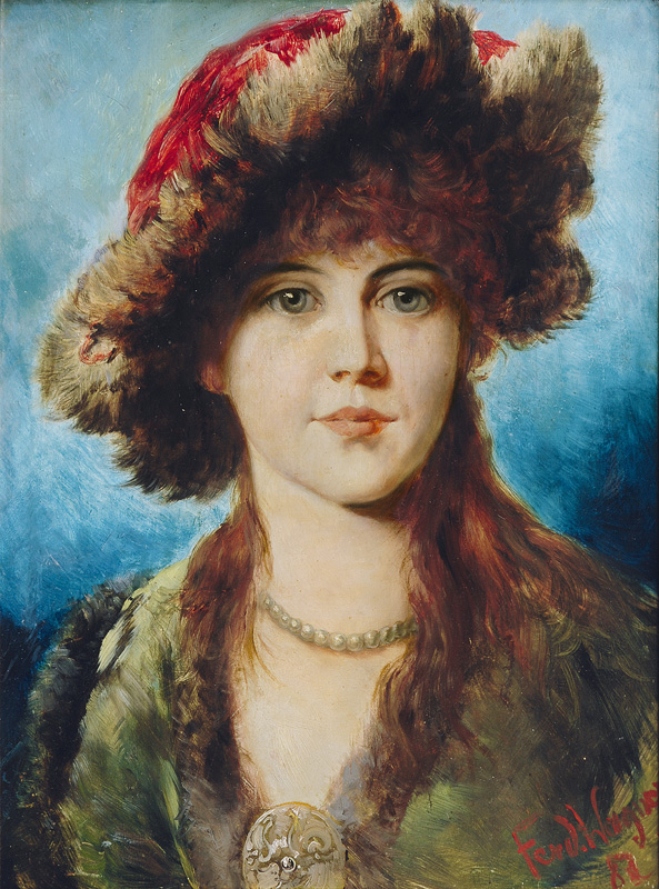 Elegant Young Lady with Furhat