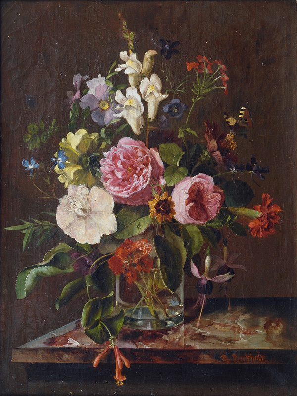 Floral Still Life with Butterfly