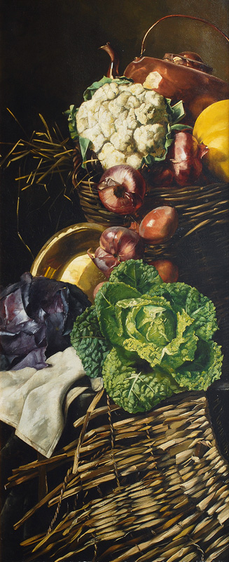 A Pair of Still Lifes - Opulent Arrangements with Field Crops - image 2