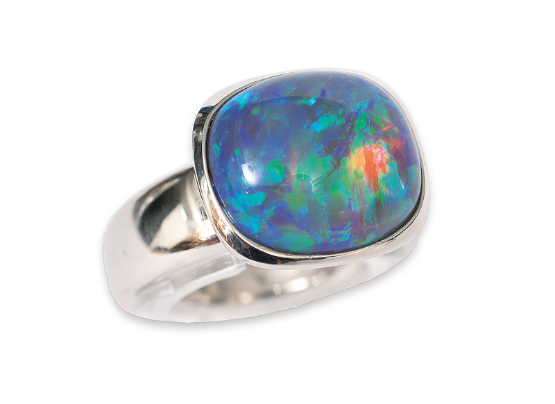 A modern opal ring