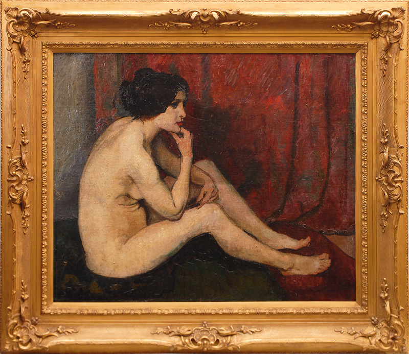 Nude in front of a Velvet Curtain - image 2