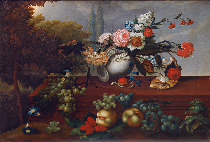 Fruit and Flowers in front of a Park Landscape - image 2