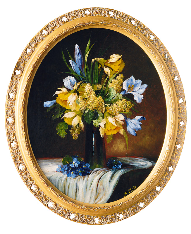 A Pair of Still Lifes with Flowers
