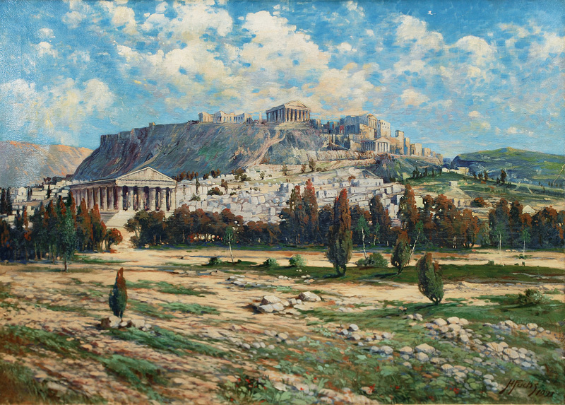 Landscape with Ancient Temple Ruin