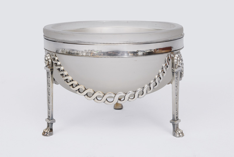 A crystal bowl on 3-foot stand in Empire style