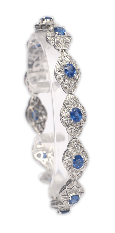 A sapphire diamond bracelet