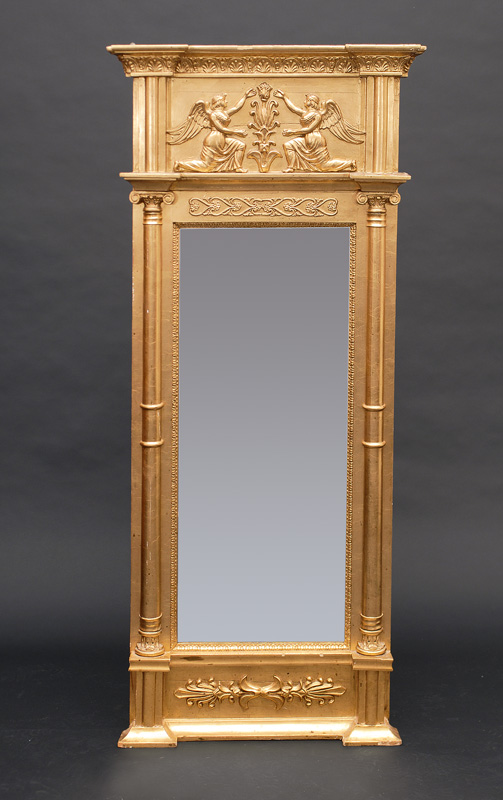 A Biedermeier mirror with scenes of goddess
