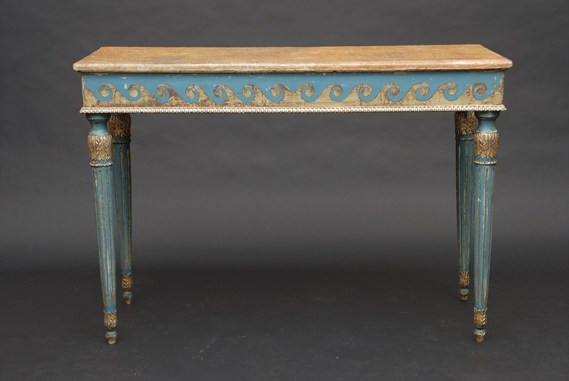A painted console table with large mirror - image 2