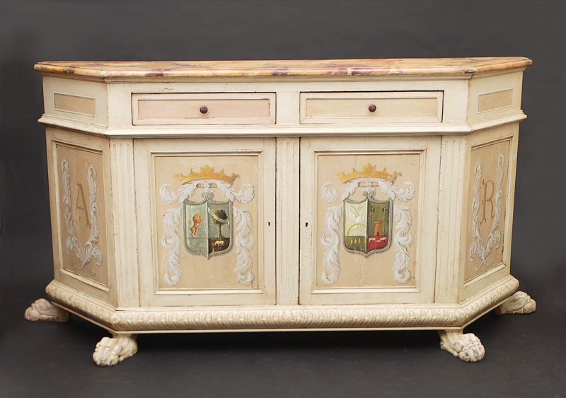 A large credenza with coat of arms