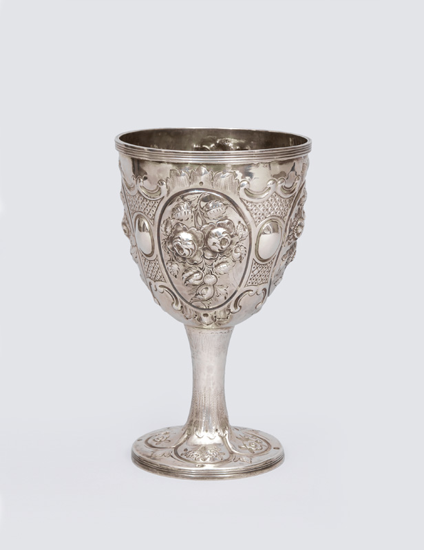 A goblet with rich relief decor