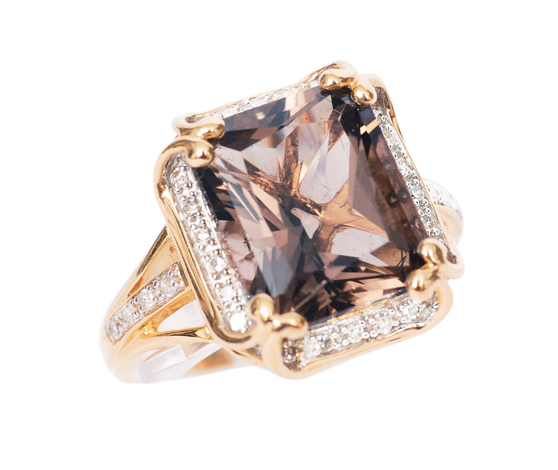 A topaz diamond ring