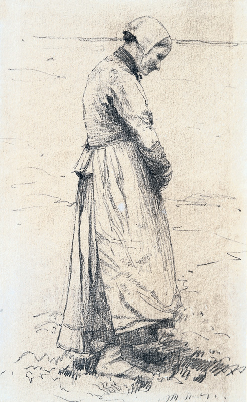 A Pair of Drawings - Mother and Child on the Field - image 2
