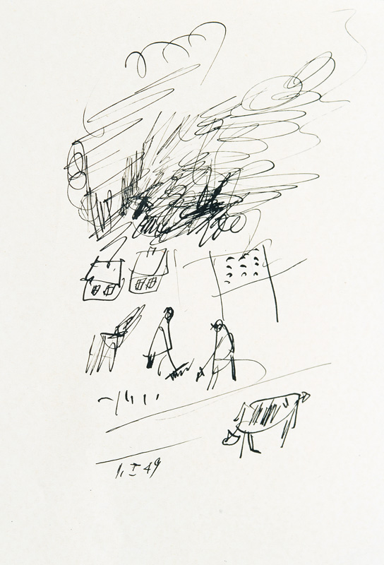 Pair of Drawings: The Concert  - In the Field