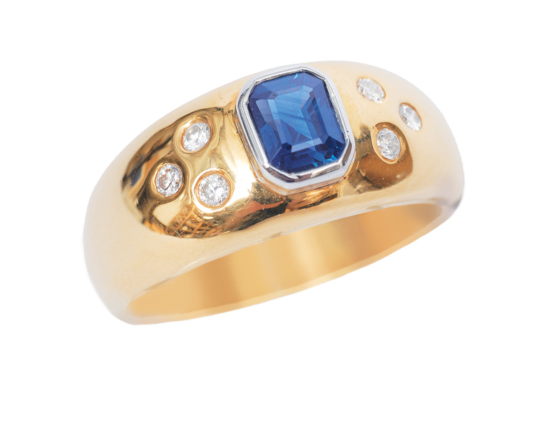 Saphir-Brillant-Ring