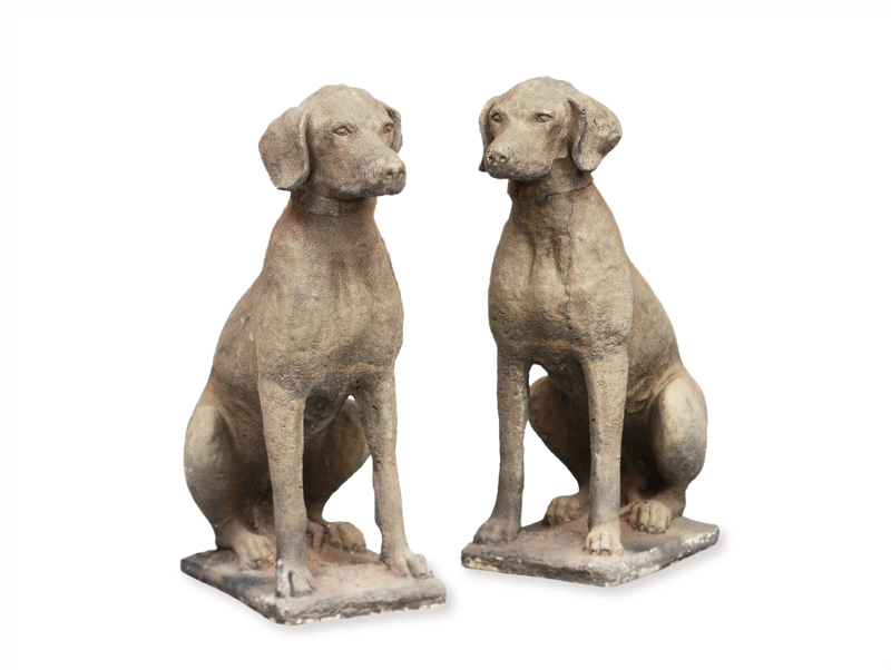 A pair of garden figures "Dogs"