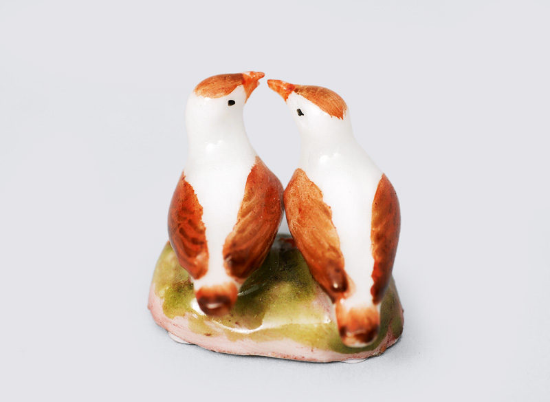 A rare animal miniature "Pair of doves"