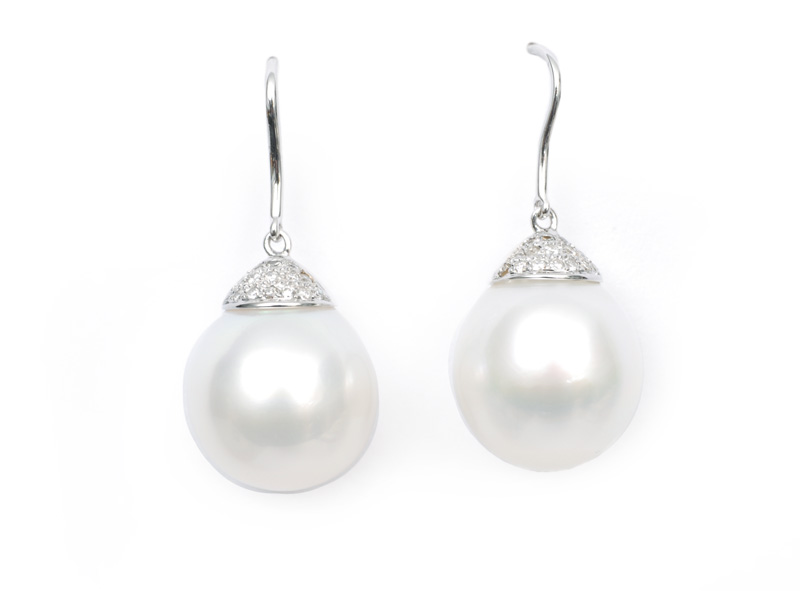 A pair of Southsea earrings with diamonds