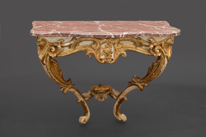 A Louis-XV console table with noble coat of arms