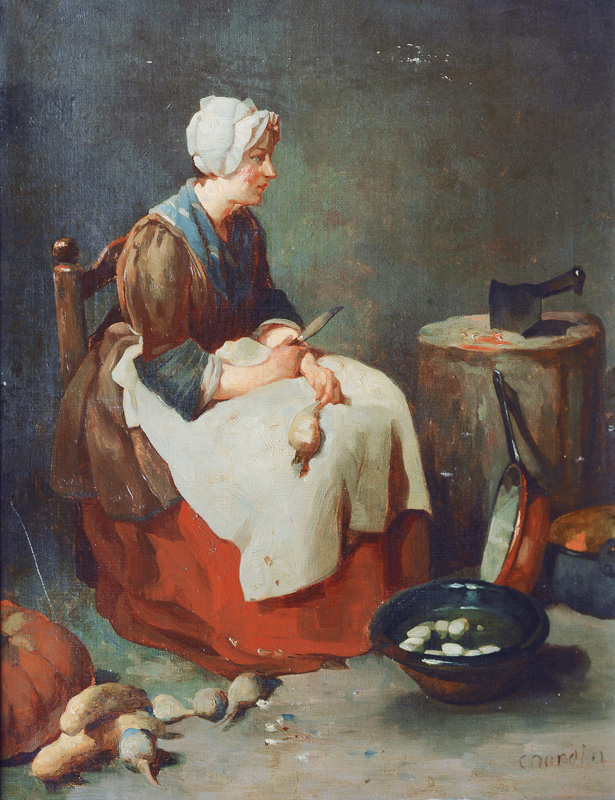 Young Maiden at Kitchen Work