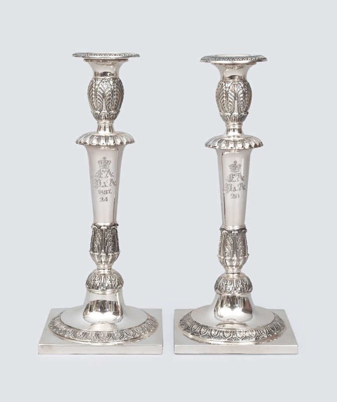 A pair of Empire candlesticks