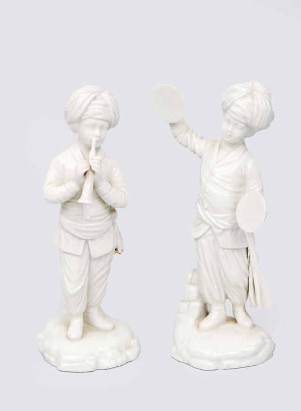 A pair of figurines "Oboe player" and "Cymbalist" of the turkish band