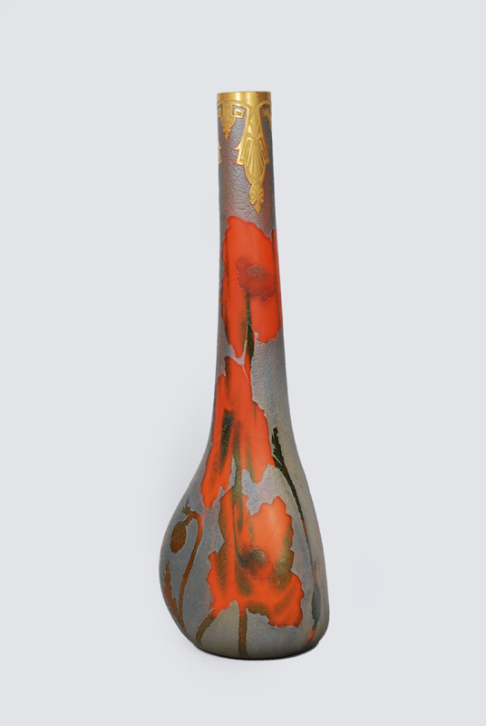 Legras & Cie, gegr. 1864 Saint-Denis/Seine - A cameo vase "Indiana" with poppies A cameo vase "Indiana" with poppies