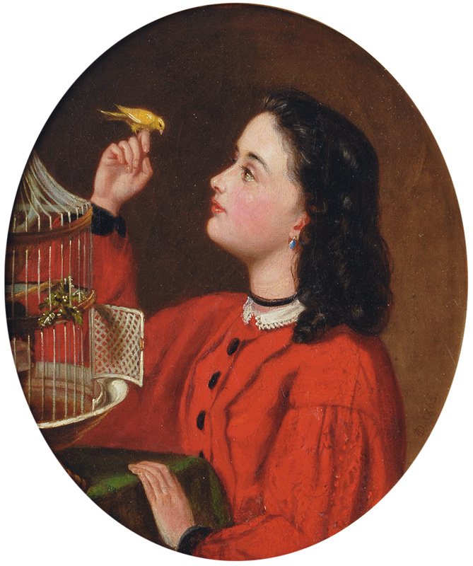 Young Girl with Songbird