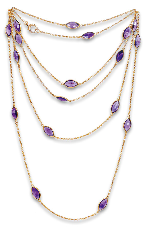 Lange Viktorianische Amethyst-Kette